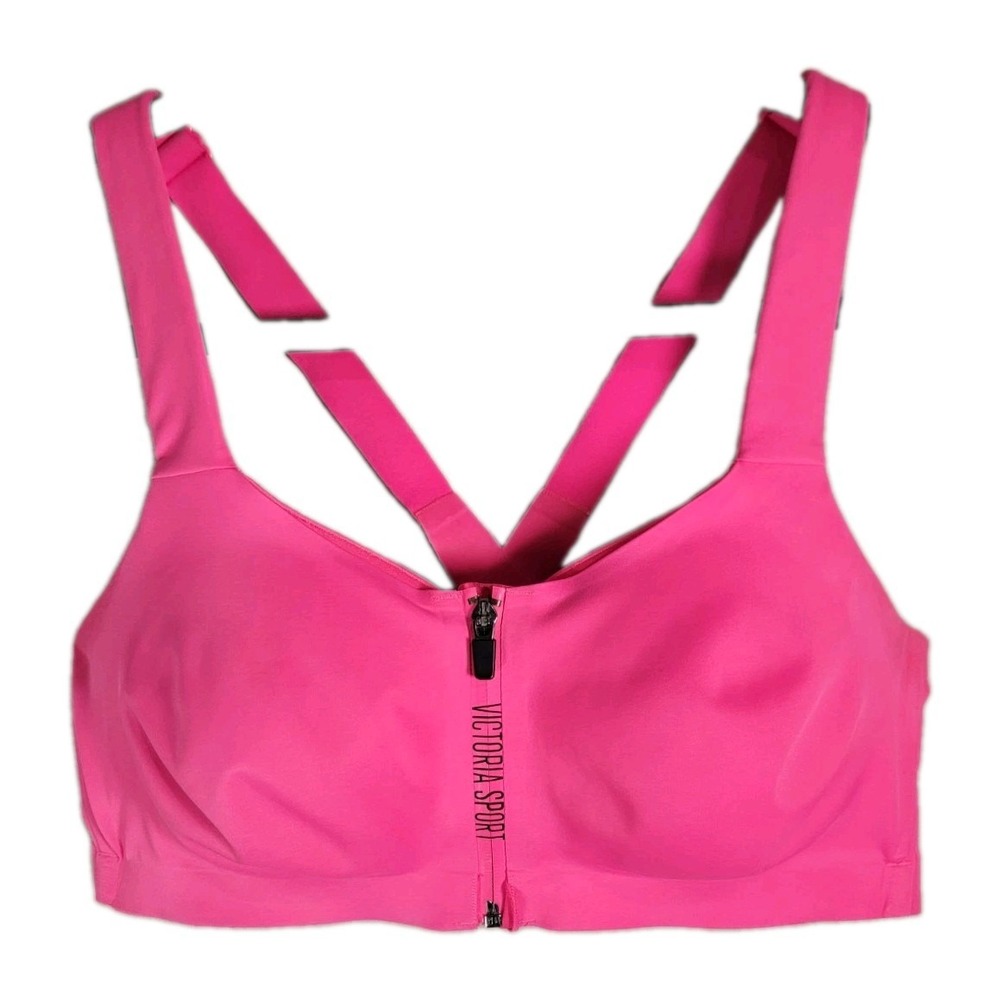 Victorias Secret Sports Bra 38D Pink Incredible Knockout Ultra Max Front Zip VS